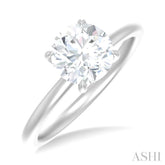 1/20 ctw Circular Shape Round Cut Diamond Semi Mount Engagement Ring in 14K White Gold